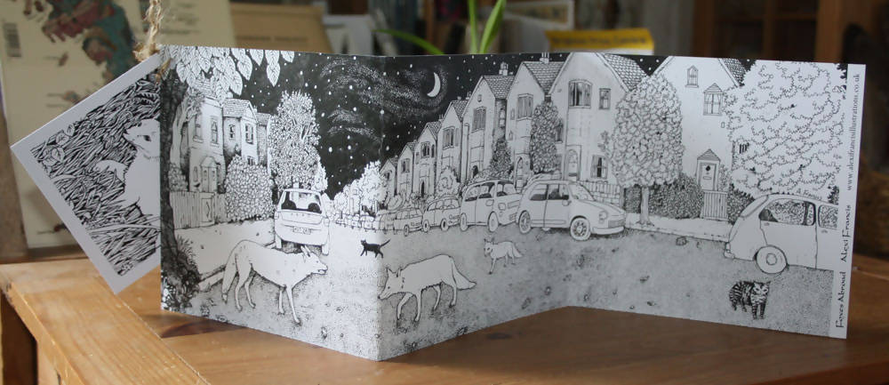 Foxes Abroad Concertina Greetings Card