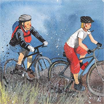 Pedal Power Cyclists Card