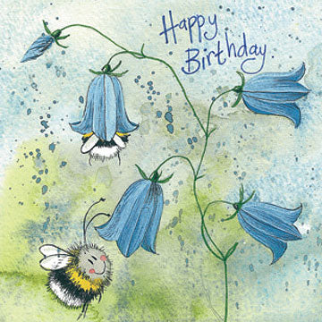 Bee and Harebell Birthday Card