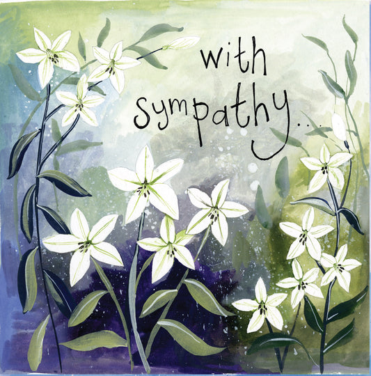 White Lilies Sympathy Card