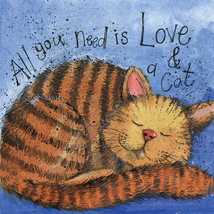 Love and a Cat Birthday Card