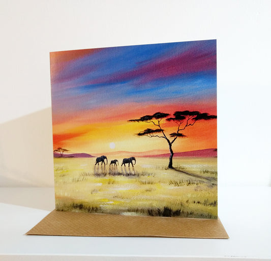 Sunset In Africa Greeting Card