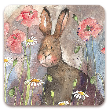 Hare and Poppies Coaster