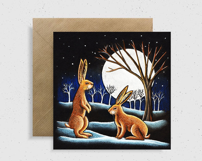 Hares Greeting Card