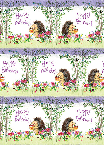 Hedgehog Birthday - Bagged Gift Wrap with Tags
