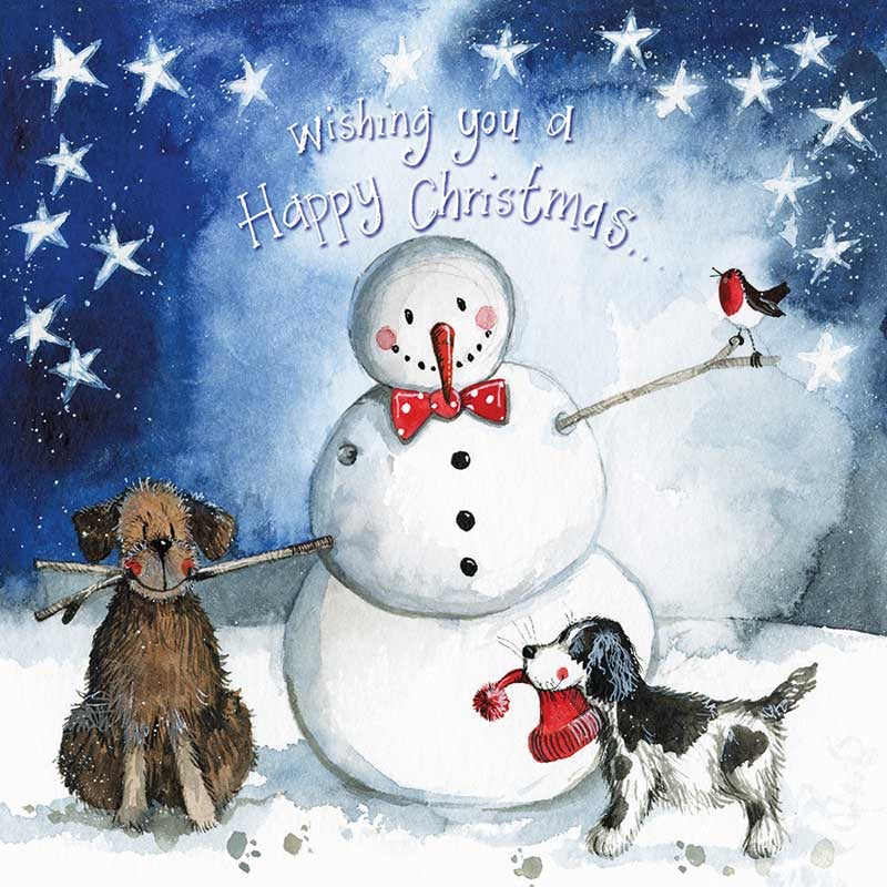 Snowman and Dogs Card