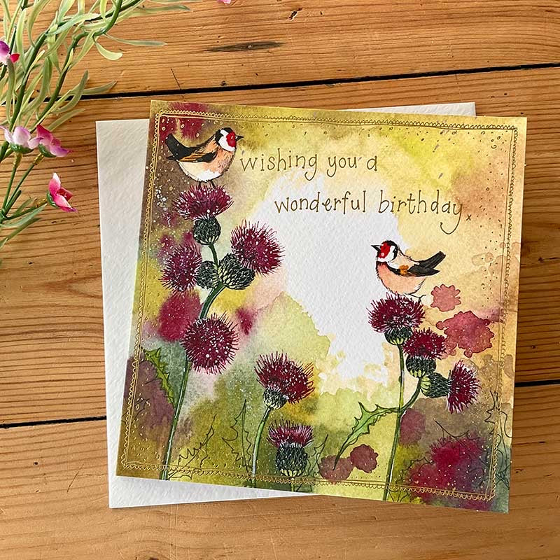 Goldfinches Birthday Greeting Card