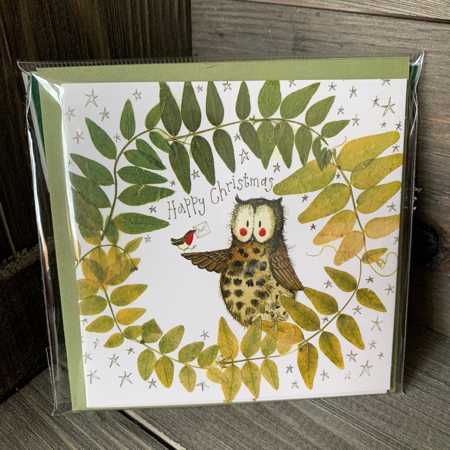 Owl Foliage Christmas Card Pack