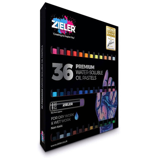 36 Premium Water-Soluble Oil Pastels - By Zieler