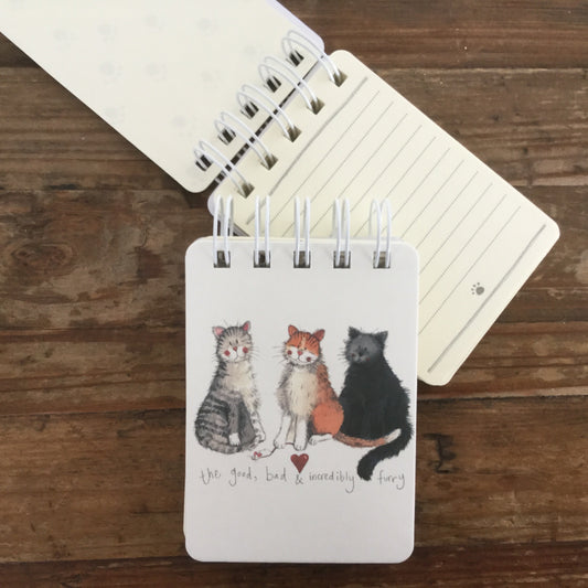 Charismatic Cats Small Spiral Bound Notepad
