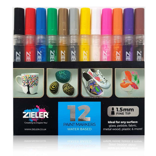 Acrylic Paint Marker Pens Fine tip 1.5mm Set of 12