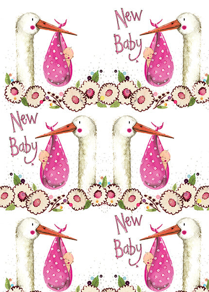 New Baby Girl - Loose Sheet Gift Wrap