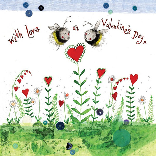 Valentines Day Bees Greeting Card