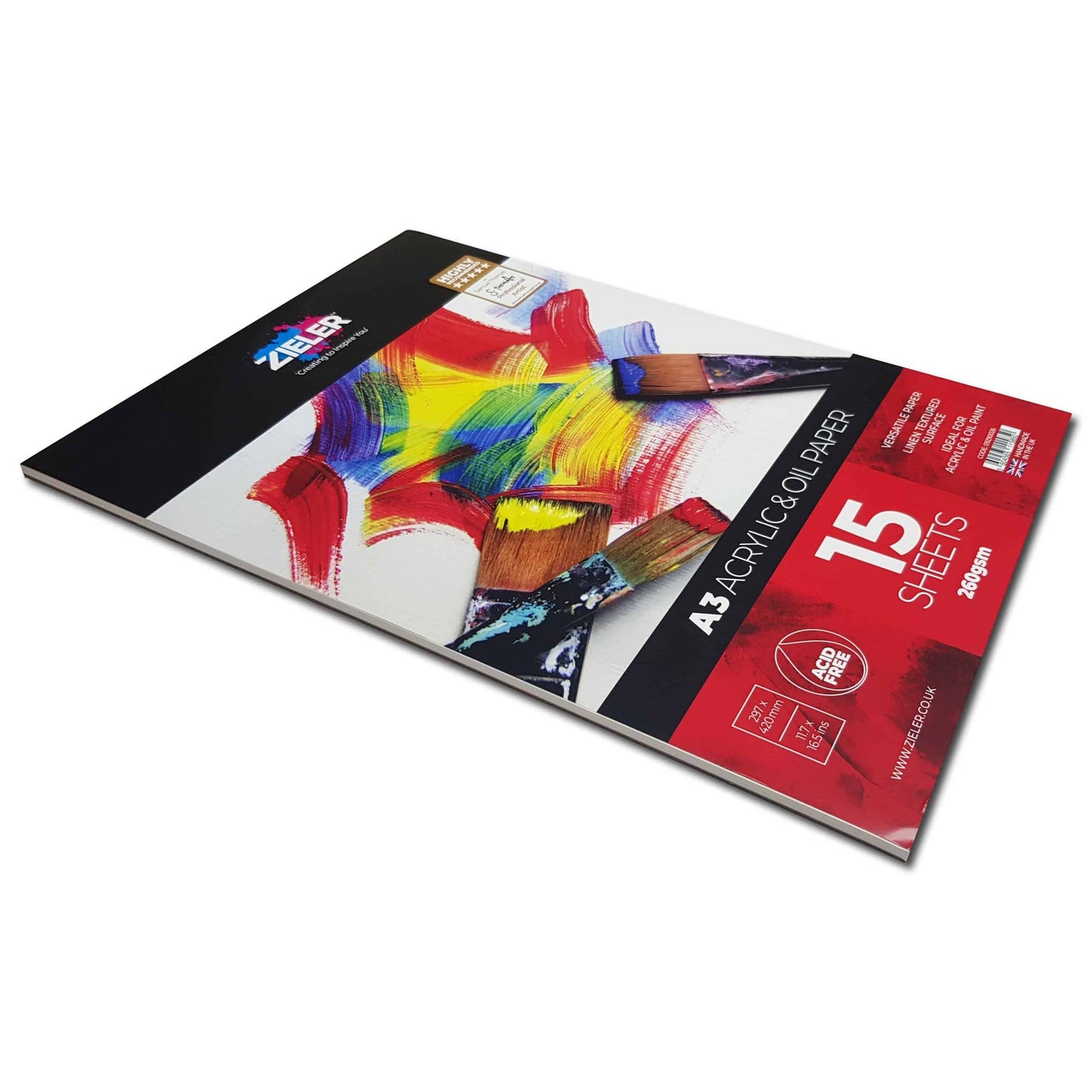 A3 Bound Acrylic & Oil Pad Textured 260gsm, 15 sheets