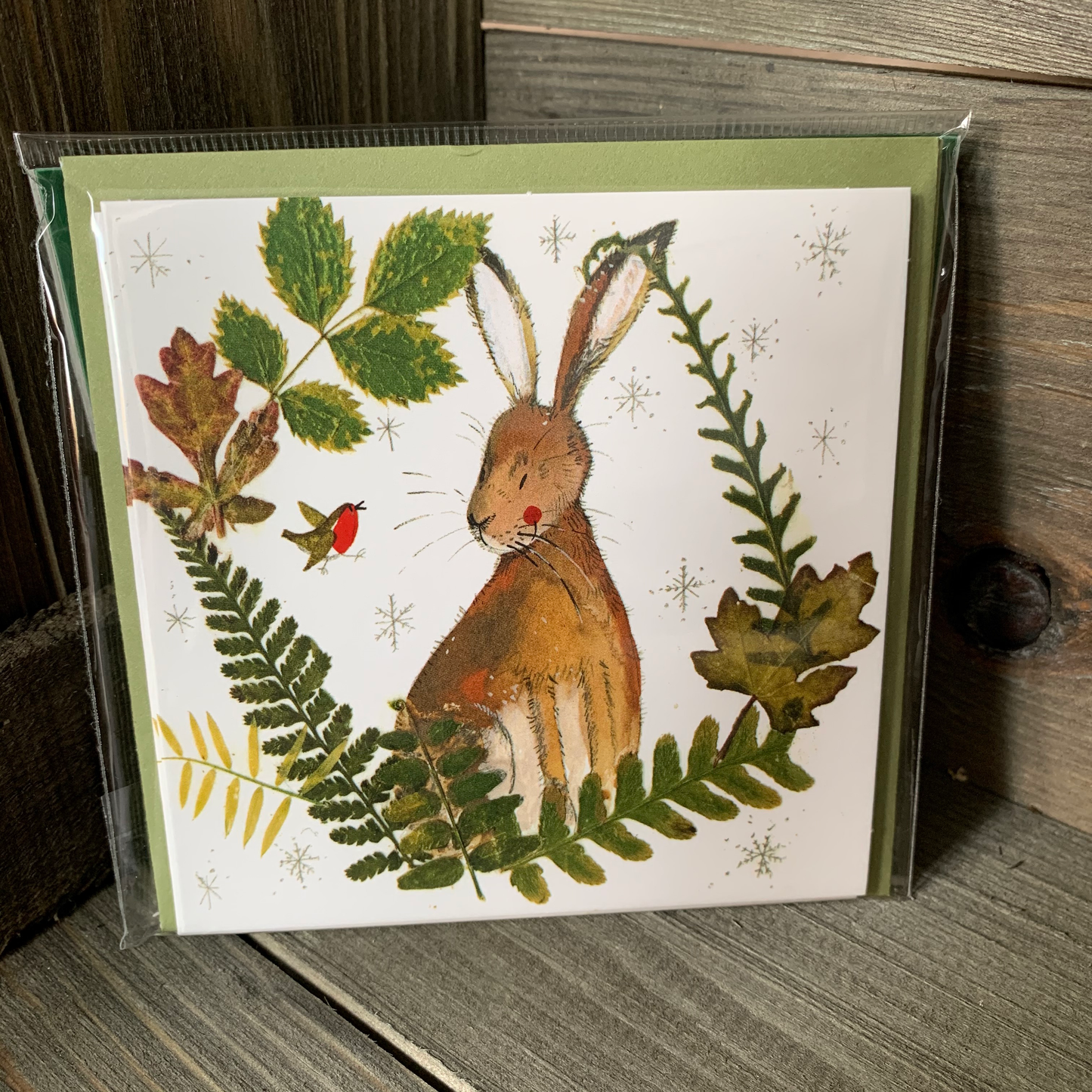 Hare Foliage Christmas Card Pack
