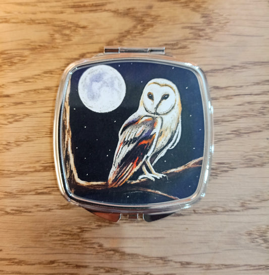 Barn Owl Compact Mirror