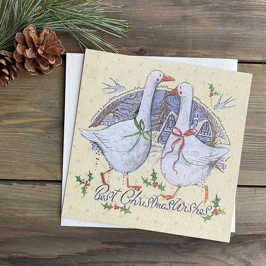 Vintage Geese Christmas Card