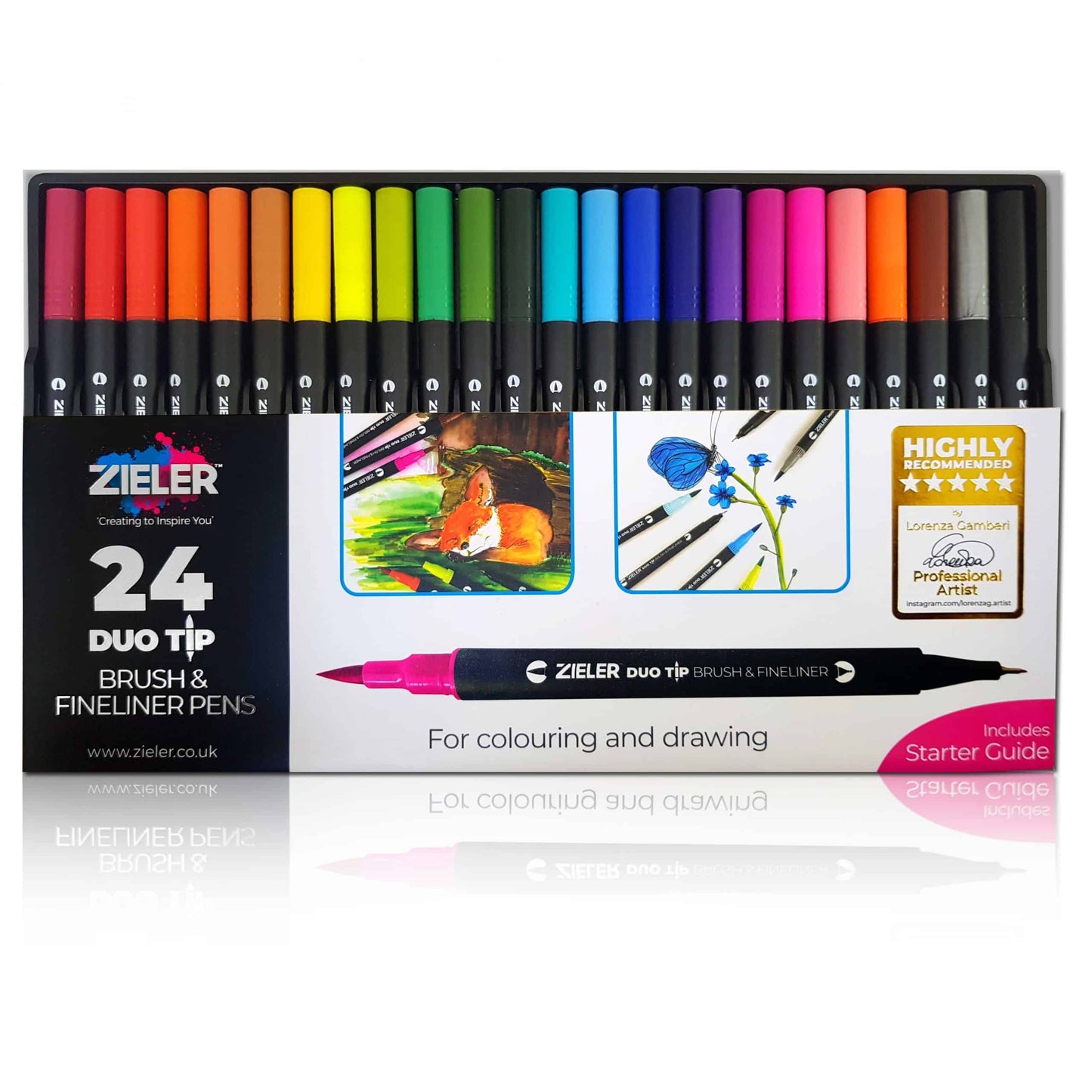 Fineliner Pens / Brush Pens (Duo Tip, set of 24)