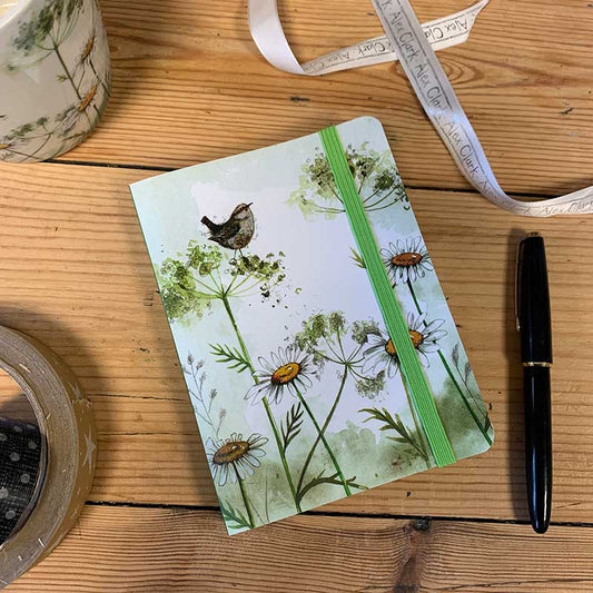 Wren and Daisies Small Chunky Notebook