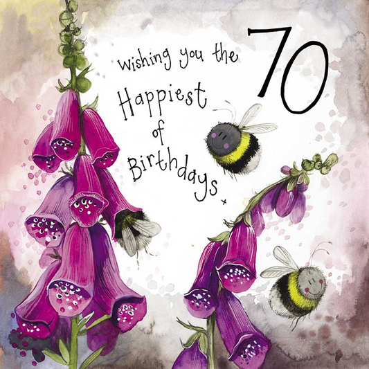 70 Birthday Bees Greeting Card
