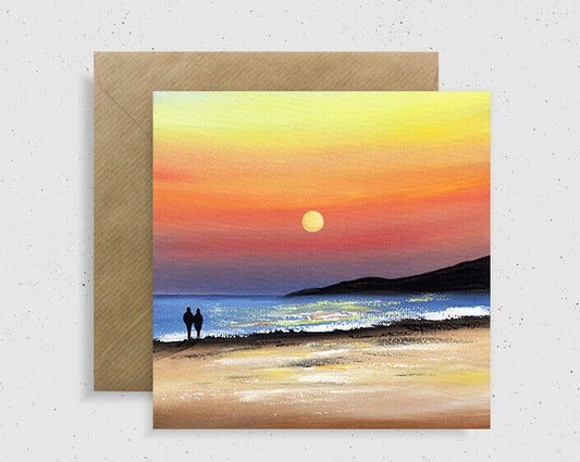 Sunset Beach Walk Greeting Card