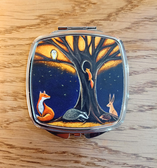 Woodland Animals Compact Mirror