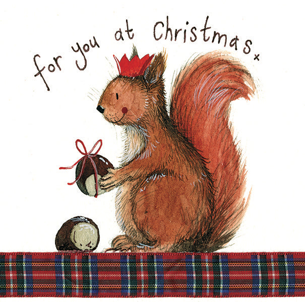 Squirrel Gift Christmas Card