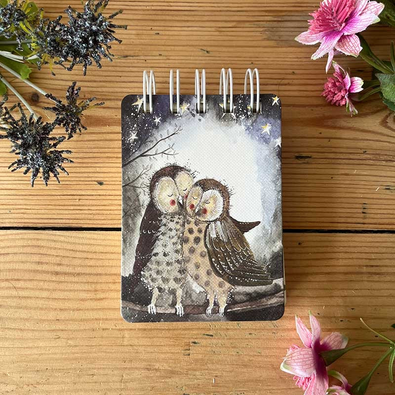 Owls Small Spiral Bound Notepad