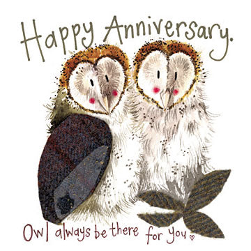 Anniversary Owls Greeting Card