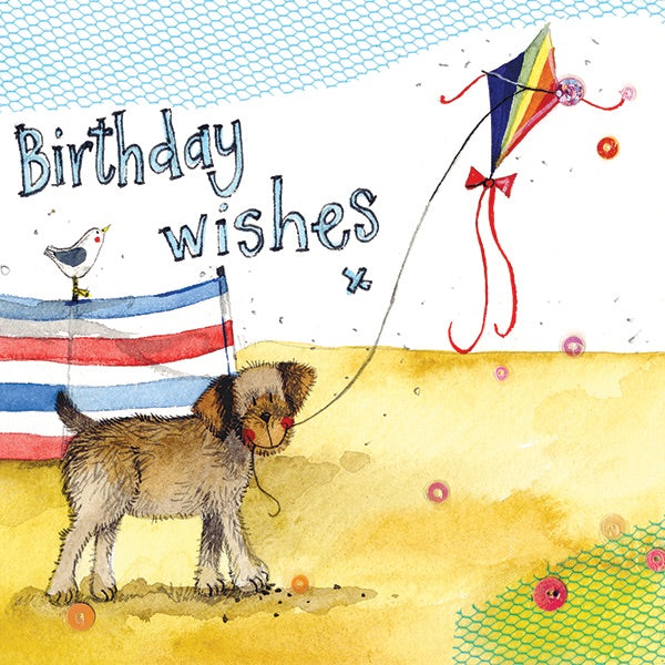Seaside Dog Birthday Greeting Card