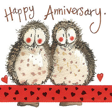 Anniversary Owls Greeting Card