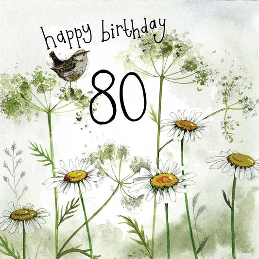 Starlight 80 Birthday Greeting Card