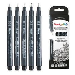 Pentel Pointliner 5 Pen Set