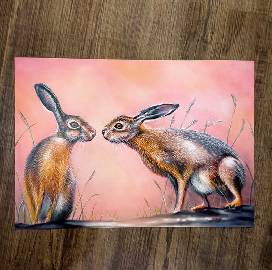 Hares Print A3