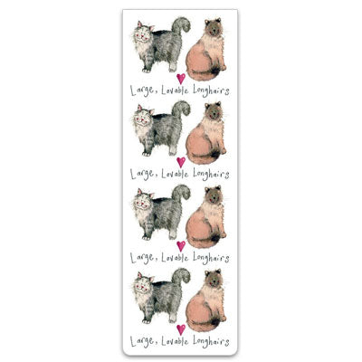 Large Lovable Longhairs Cats Magnetic Bookmark
