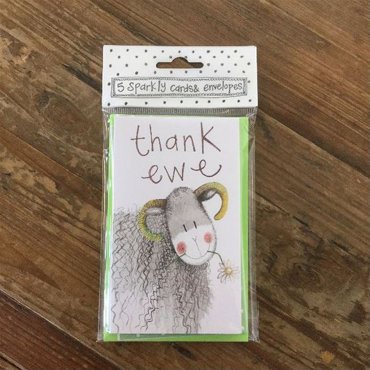 Thank Ewe Sheep Notelets (5 Pack)