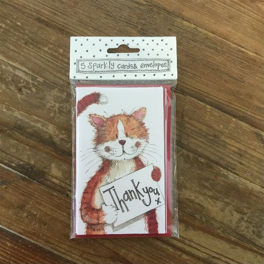 Cat Thank You Notelets (5 Pack)