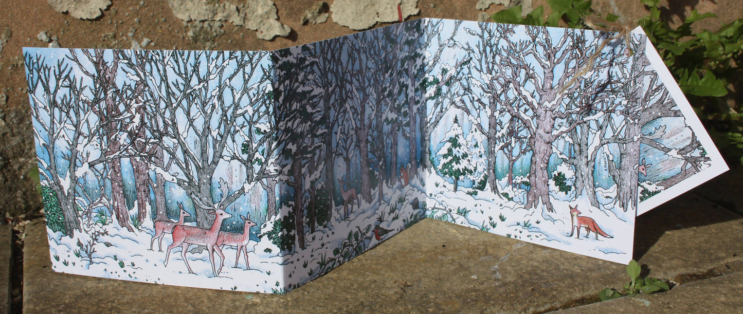 Deep in Winter - a double-sided concertina greetings card