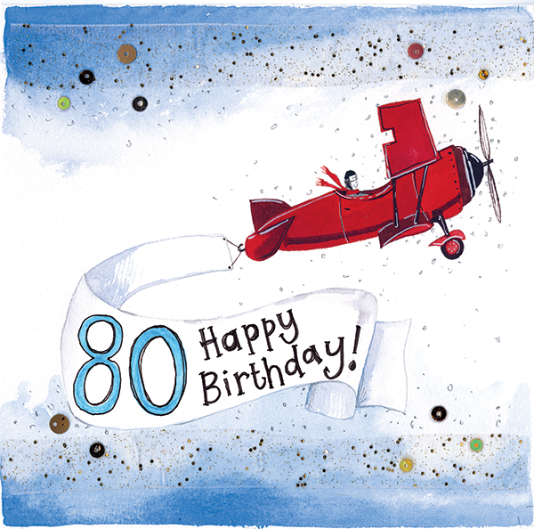 80 Birthday Greeting Card