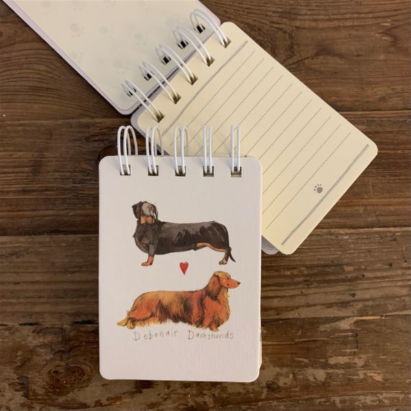 Debonair Dachshunds Dogs Small Spiral Bound Notepad