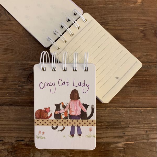 Crazy Cat Lady Small Spiral Bound Notepad