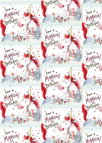 Unicorn Birthday - Bagged Gift Wrap with Tags