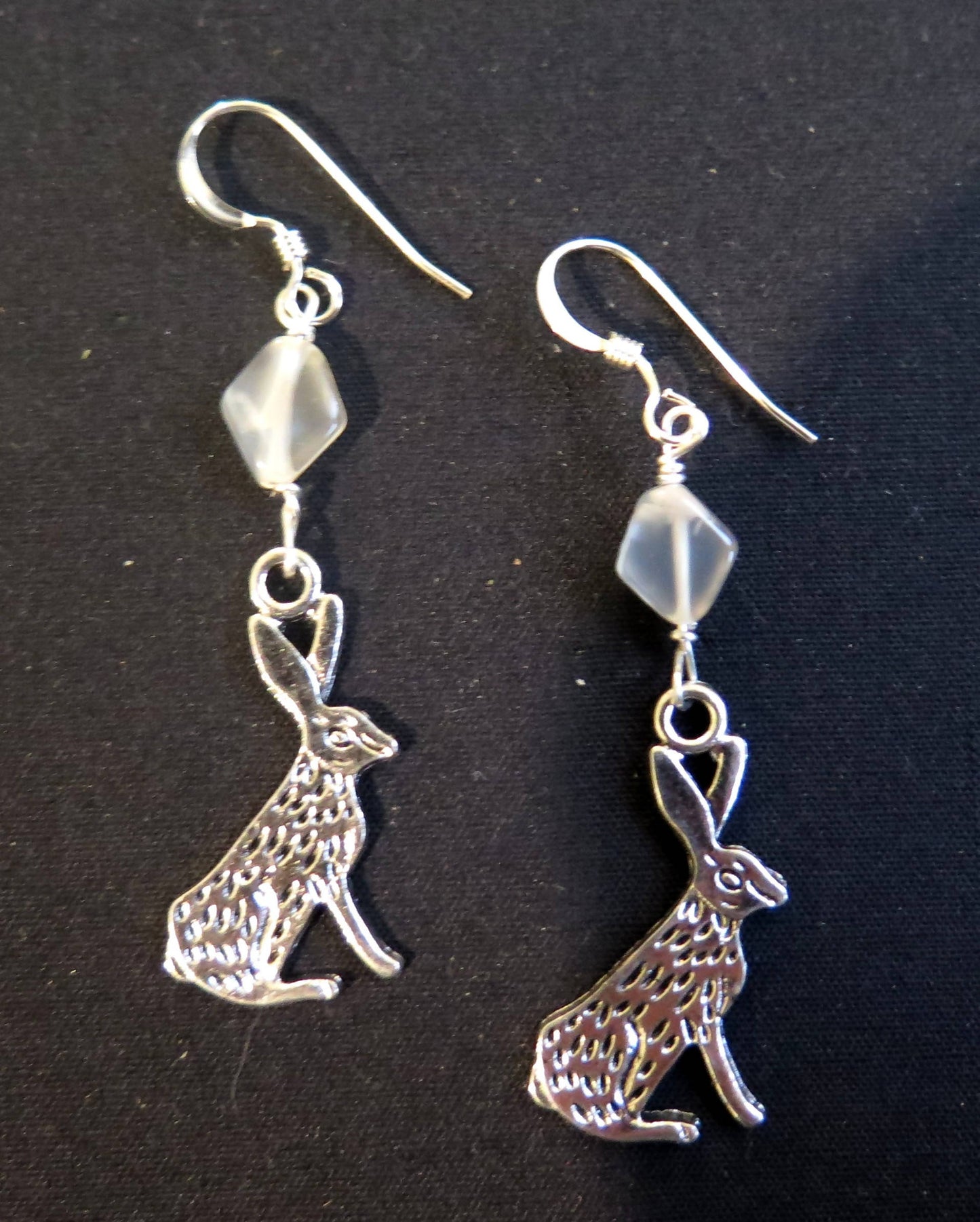 Hare and moonstone earrings...